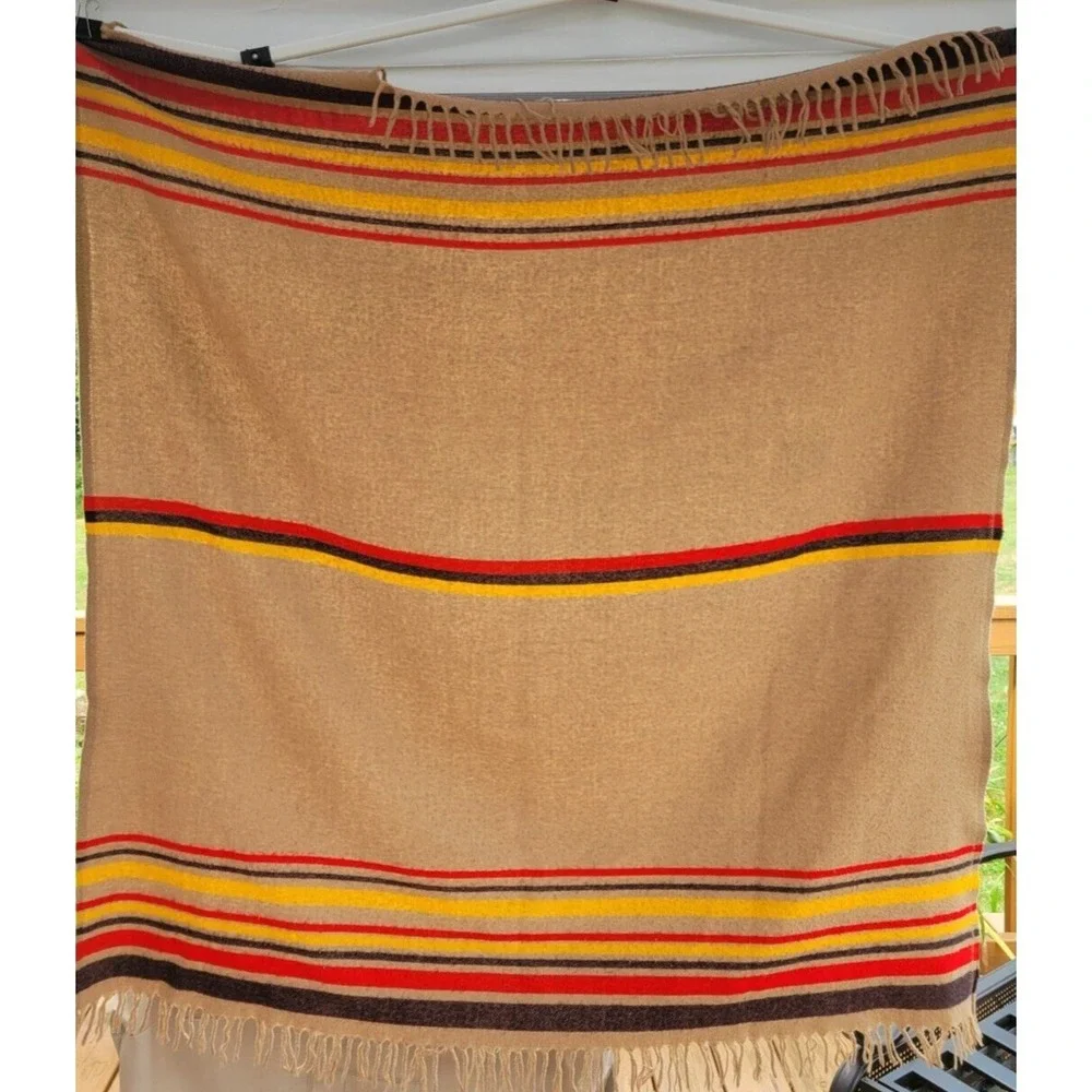 Faribo Woolens Brown with Strips Throw Blanket 57